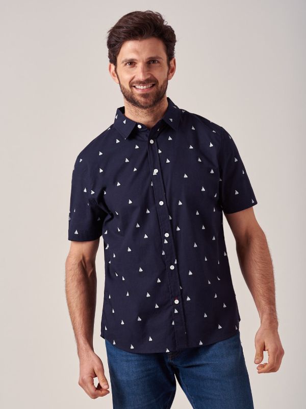 Walt NAVY Poplin Shirt | Quba & Co
