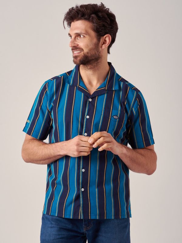 Warwick AZURE BLUE Stripe Shirt | Quba & Co