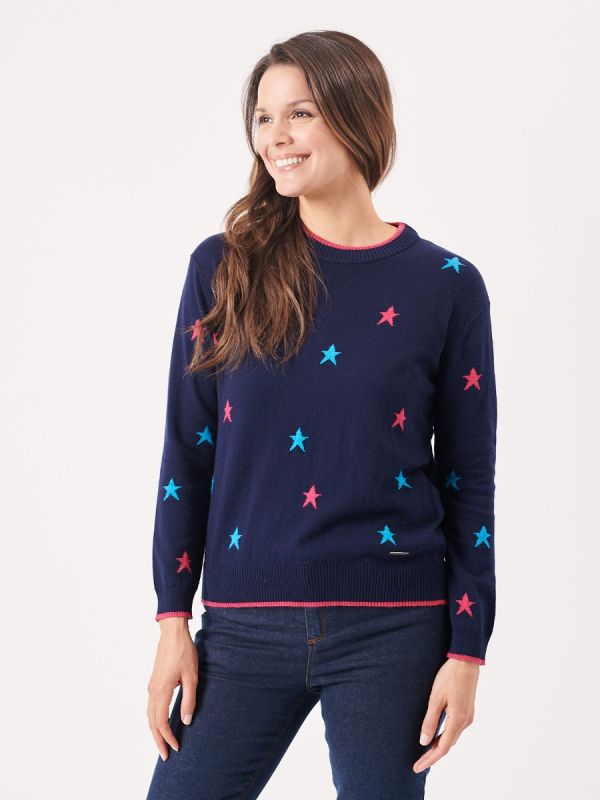 ladies jumper, womens jumper, knitted jumper, knitwear, star jumper