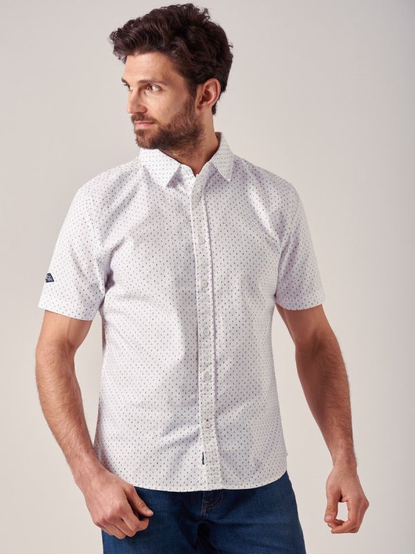 Woodfin WHITE Short Sleeve Shirt | Quba & Co