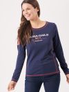 ladies t-shirt, womens t-shirt, long sleeve t-shirt, long sleeve top, navy top, womens navy top, ladies navy top, x-series