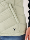 green gilet, light green, seafoam, padded, puffer, uld