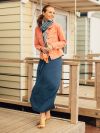 Alyssum NAVY Tie Front Maxi Dress | Quba & Co