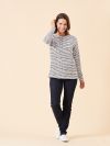 ladies t-shirt, womens t-shirt, womens stripe t-shirt, ladies stripe t-shirt, boat print, boat t-shirt, long sleeve t-shirt, 