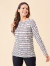 ladies t-shirt, womens t-shirt, womens stripe t-shirt, ladies stripe t-shirt, boat print, boat t-shirt, long sleeve t-shirt, 