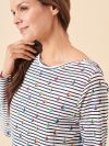 ladies t-shirt, womens t-shirt, womens stripe t-shirt, ladies stripe t-shirt, boat print, boat t-shirt, long sleeve t-shirt, 