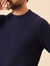 navy, jumper, textured, knit, basic, ribbed, pull over, soft, cotton