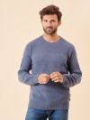 slate blue, blue, textured knit, merino wool, wool, soft, jumper, pull over, winter, autumn, mens, christmas