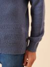 slate blue, blue, textured knit, merino wool, wool, soft, jumper, pull over, winter, autumn, mens, christmas