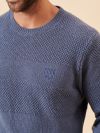 slate blue, blue, textured knit, merino wool, wool, soft, jumper, pull over, winter, autumn, mens, christmas