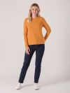 Bice Long Sleeve Broderie Panel Tee Mustard | Quba & Co Tops & T-Shirts 