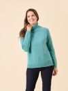 ladies jumper, ladies roll neck jumper, roll neck jumper, blue jumper, green jumper, knitted jumper, knitwear, womens knitted jumper, ladies knitted jumper