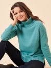 ladies jumper, ladies roll neck jumper, roll neck jumper, blue jumper, green jumper, knitted jumper, knitwear, womens knitted jumper, ladies knitted jumper
