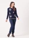 ladies jumper, womens jumper, ladies knitwear, womens knitwear, snowflake jumper, ladies snowflake jumper, navy knitted jumper, 