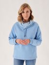 ladies cowl neck hoodie, ladies hoodie, ladies blue hoodie, women's hoodie, women's blue hoodie