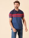 navy, red, blue, polo top, t-shirt, polo shirt, short sleeve, colour block, stripe, casual, mens, autumn