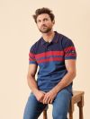 navy, red, blue, polo top, t-shirt, polo shirt, short sleeve, colour block, stripe, casual, mens, autumn