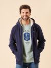 navy, zip through, zip up, hoody, hoodie, sweatshirt, faux fur lined, fleece, sweat jacket, winter, basic, cream lining,  