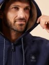 navy, zip through, zip up, hoody, hoodie, sweatshirt, faux fur lined, fleece, sweat jacket, winter, basic, cream lining,  