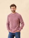dusty pink, pink, knit, jumper, sweater, sweatshirt, pull over, ribbed, mens, autumn, winter