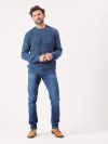 blue, slate blue, mid blue, knitted, jumper, sweater, sweatshirt, pull over, mens, autumn, winter