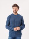 blue, slate blue, mid blue, knitted, jumper, sweater, sweatshirt, pull over, mens, autumn, winter