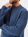 blue, slate blue, mid blue, knitted, jumper, sweater, sweatshirt, pull over, mens, autumn, winter