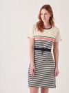 Clanara NAVY Tie Waist Jersey Dress | Quba & Co 