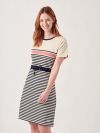 Clanara NAVY Tie Waist Jersey Dress | Quba & Co 