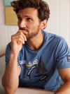 blue, tshirt, tee, graphic, sailing, boat, summer, mens