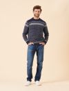 merino rich, merino wool, merino, wool, soft, fair isle, nordic, patterned, winter, christmas, gift, festive, jumper, navy, warm, ribbed
