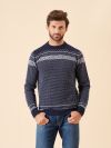 merino rich, merino wool, merino, wool, soft, fair isle, nordic, patterned, winter, christmas, gift, festive, jumper, navy, warm, ribbed