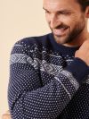 merino rich, merino wool, merino, wool, soft, fair isle, nordic, patterned, winter, christmas, gift, festive, jumper, navy, warm, ribbed