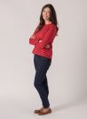 Elsa Long Sleeve Stripe Tee Chilli/Dahlia Red | Quba & Co Tops & T-Shirts 