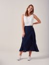 Elsa NAVY Mock-wrap Frill Skirt | Quba & Co