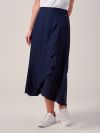 Elsa NAVY Mock-wrap Frill Skirt | Quba & Co