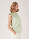 green, pale, light, summer, top, vest, blouse, pattern, sea print, bright, woven, ladies top, ladies, light green, seafoam green