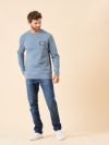 slate blue, blue, light blue, mid blue, rib, long sleeve, basic, layer, mens, t-shirt, top, tee