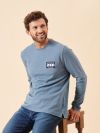 slate blue, blue, light blue, mid blue, rib, long sleeve, basic, layer, mens, t-shirt, top, tee