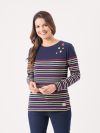 ladies stripe t-shirt, womens stripe t-shirt, stripe t-shirt, ladies t-shirt, womens t-shirt, star t-shirt, star print t-shirt, star, stripes
