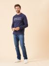 navy, graphic, embroidered, long sleeve, t-shirt, tee, top, basic