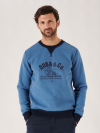 lifestyle, blue, navy, mid blue, graphic, branded, contrast, sweatshirt, jumper, pull over, fleece, basic, comfy, casual