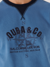 lifestyle, blue, navy, mid blue, graphic, branded, contrast, sweatshirt, jumper, pull over, fleece, basic, comfy, casual