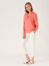 shirt, ladies shirt, coral shirt, heart print shirt, heart