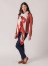 Kristi Woven Printed Scarf - Orange/White | Quba & Co