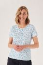 ladies top, ladies seascape top, ladies blue top, womens t-shirt, womens seascape top