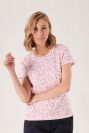 ladies top, ladies seascape top, ladies pink top, womens t-shirt, womens seascape top