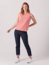 Hybird CORAL PINK Sleeveless Broderie Top | Quba & Co