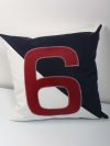cushion, homeware, home, accessories, sail cloth, zigzag stitch, gift, x-series, navy, white, red