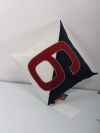 cushion, homeware, home, accessories, sail cloth, zigzag stitch, gift, x-series, navy, white, red